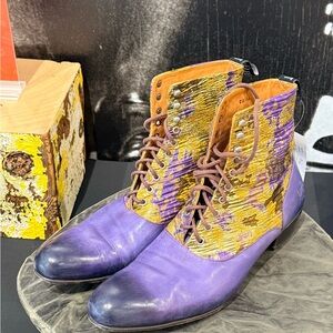 Purple and Gold Men's Boots